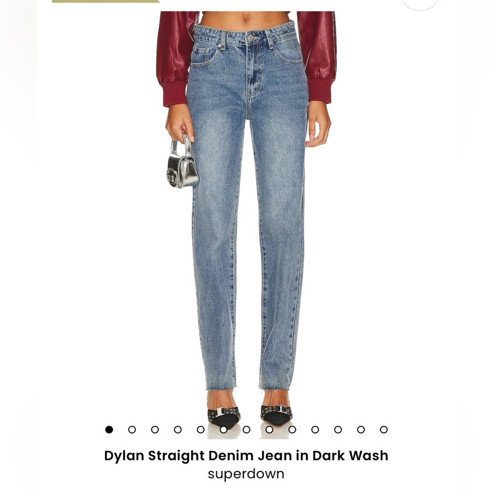 Superdown Dylan Straight Denim Jeans - Dark Wash Blue in Sz 27